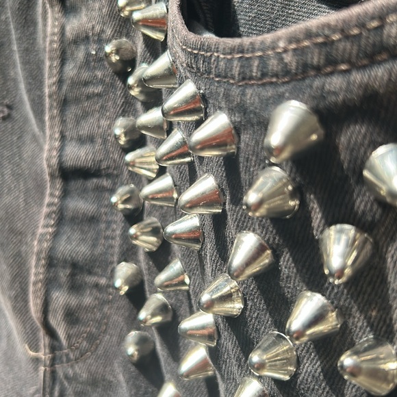 Levi's 501 Upcycled Studded Cut Off Jean Shorts - Picture 4 of 12